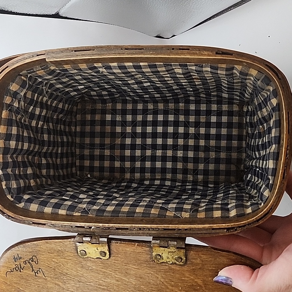 Vintage 1974 Caro Nan Signed Wooden Purse 9.25" X 9.25" X 5.75" - Picture 11 of 17